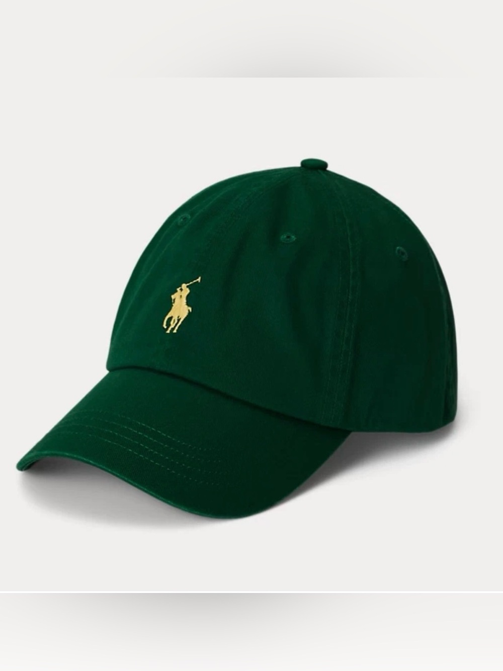 POLO Ralph Lauren Forest Green Yellow Classic Golf Cap Chino Sport Dad Hat OS